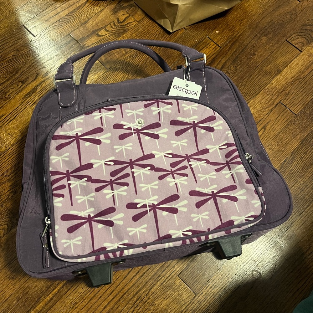 Elsapel Purple Dragonfly Print Women's Travel Bag